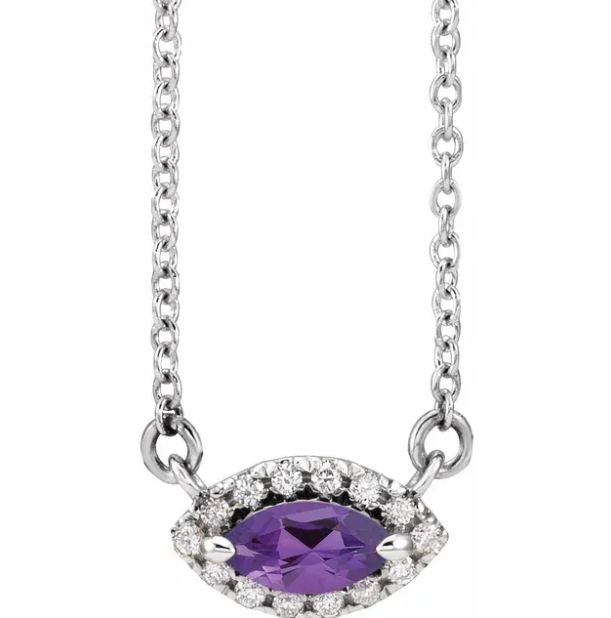 Clematis Amethyst & Diamond Necklace