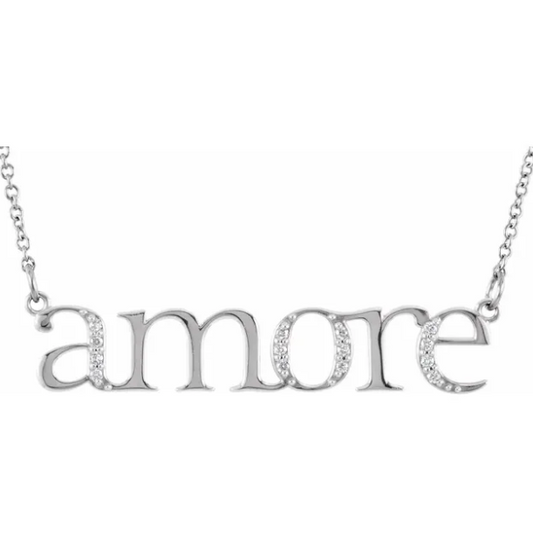 Peony Diamond Amore Necklace