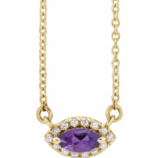 Clematis Amethyst & Diamond Necklace
