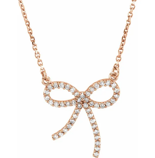 Daisy Diamond Bow Necklace