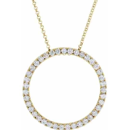 Craspedia Large Diamond Circle Necklace