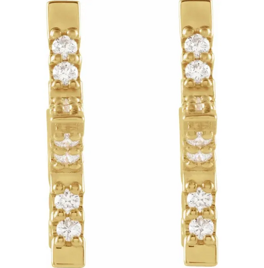 Aster Diamond Star Hoop Earrings