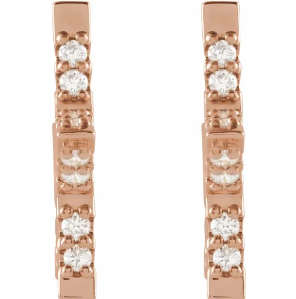 Aster Diamond Star Hoop Earrings