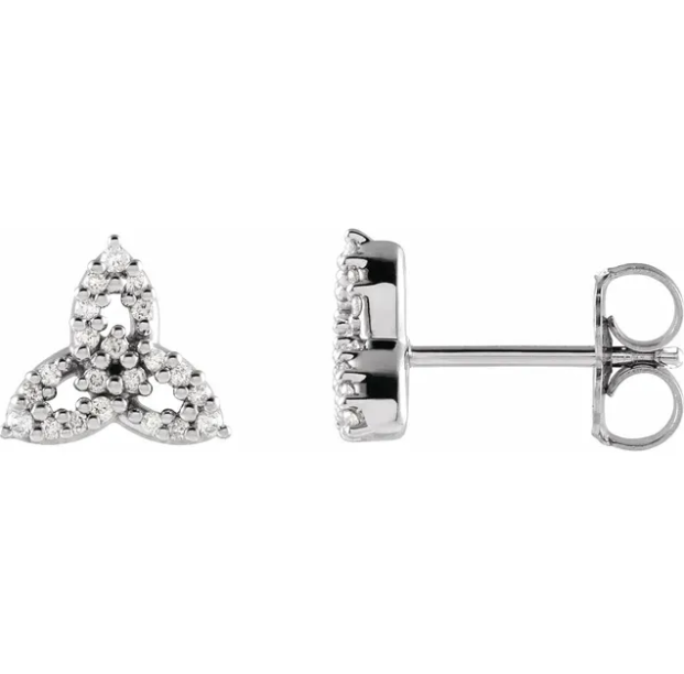 Clover Celtic Diamond Trinity Earrings