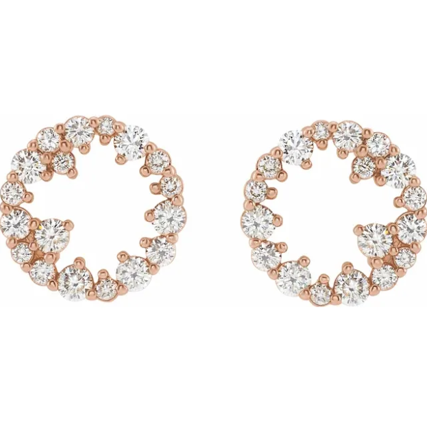 Wildflower Diamond Circle Earrings