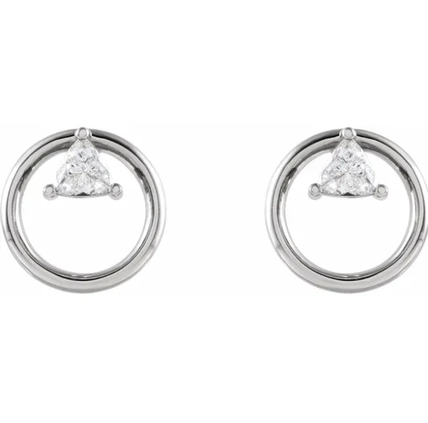Craspedia Trillion Diamond Circle Earrings
