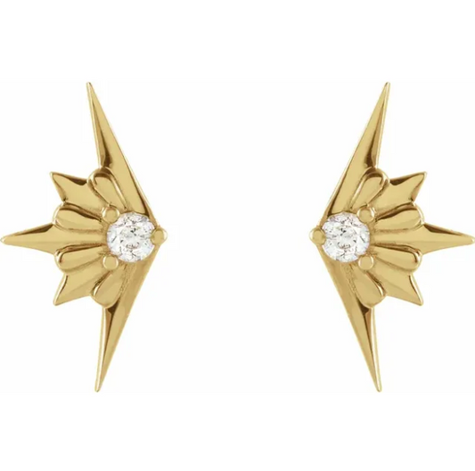 Aster Diamond Starburst Stud Earrings