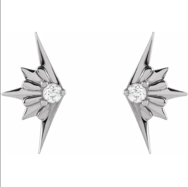 Aster Diamond Starburst Stud Earrings