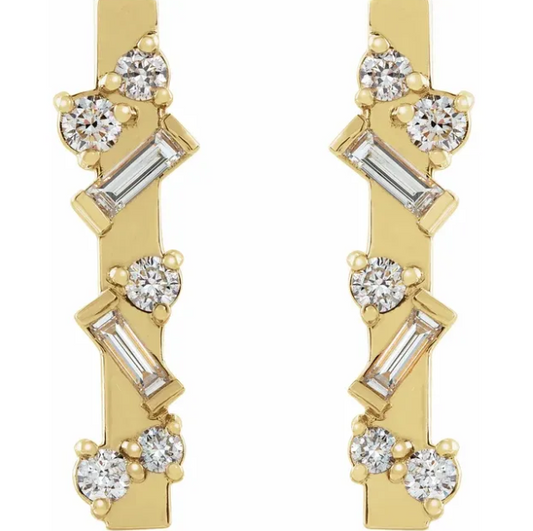 Wildflower Diamond Bar Earrings