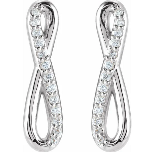 Rose Diamond Infinity Earrings