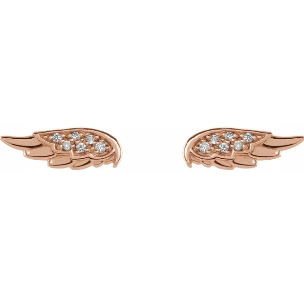 Daffodil Diamond Angel Wing Earrings