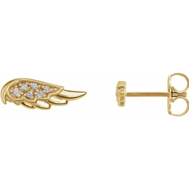 Daffodil Diamond Angel Wing Earrings