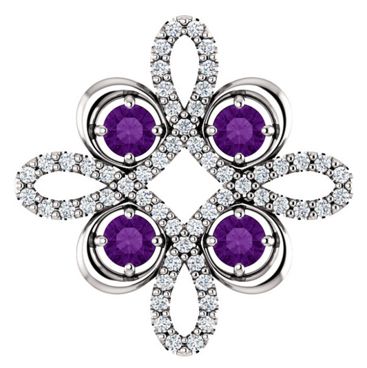 Clover Amethyst & Diamond Pendant