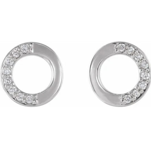 Craspedia Half Diamond Circle Earrings