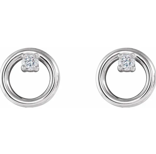 Craspedia Diamond Circle Earrings