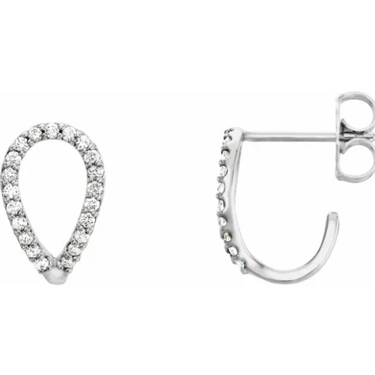 Bradford Diamond J Hoop Earrings