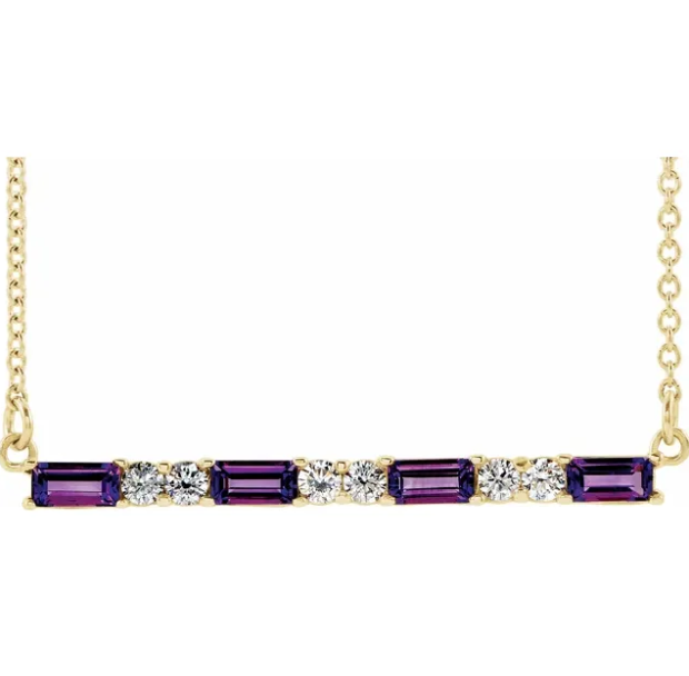 Hyacinth Amethyst and Diamond Necklace