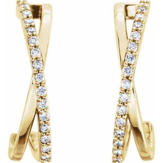 Ivy Diamond J Hoop Earrings