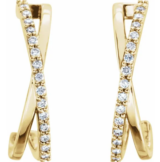 Ivy Diamond J Hoop Earrings