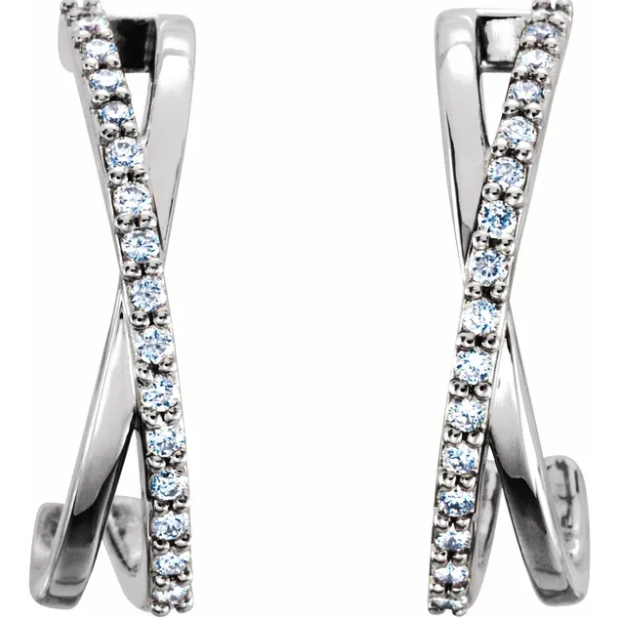 Ivy Diamond J Hoop Earrings