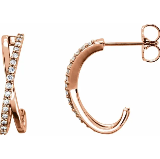 Ivy Diamond J Hoop Earrings