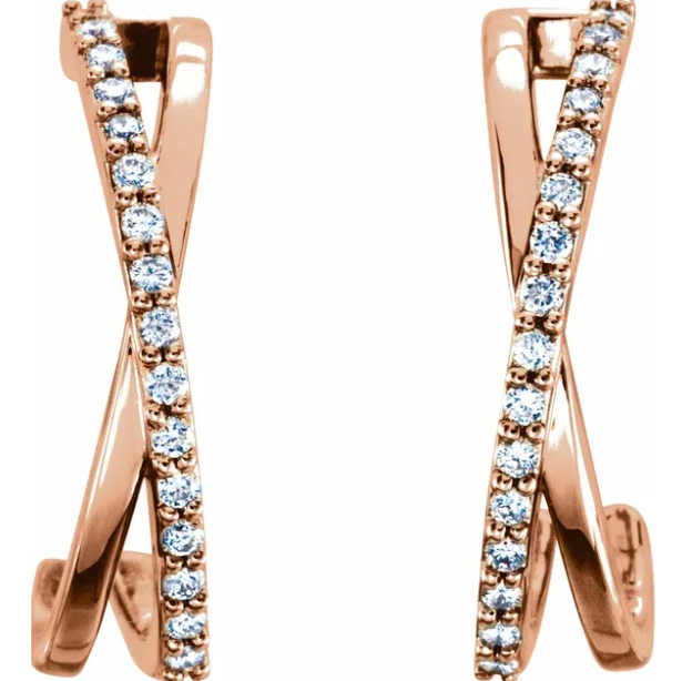 Ivy Diamond J Hoop Earrings