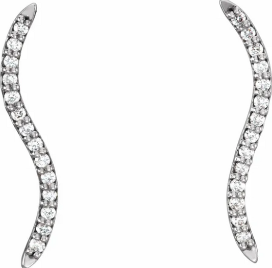 Passionflower Diamond Climber Earrings
