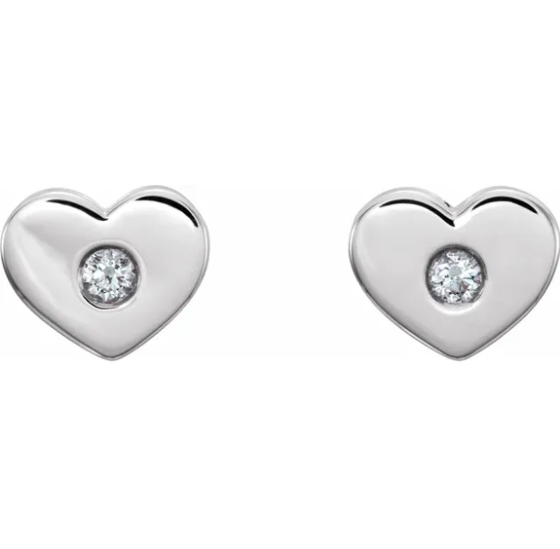 Tulip Diamond Heart Earrings