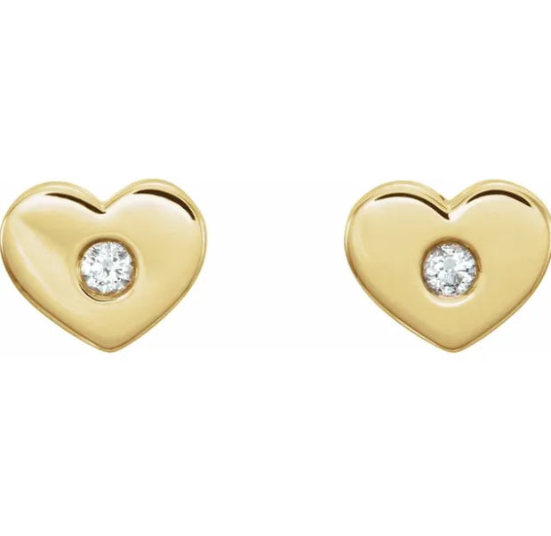 Tulip Diamond Heart Earrings