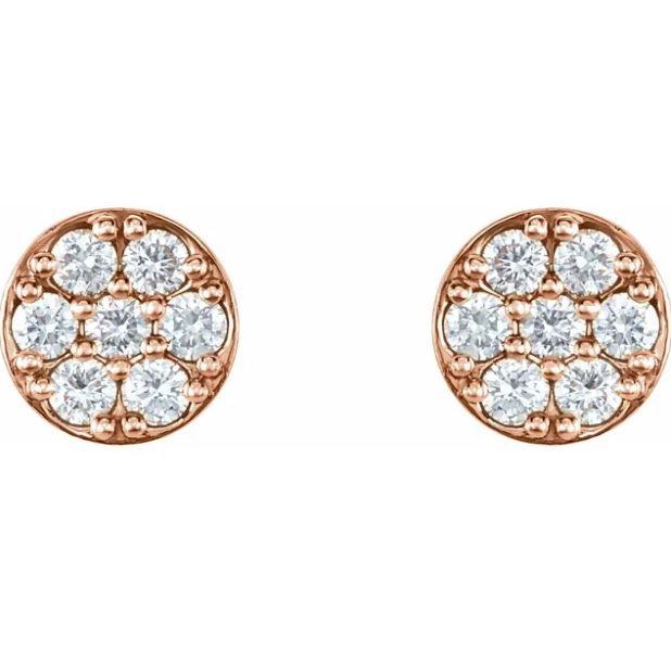 Craspedia Diamond Circle Cluster Earrings