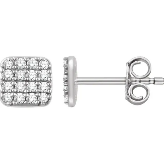 Fritillaria Diamond Custer Stud Earrings