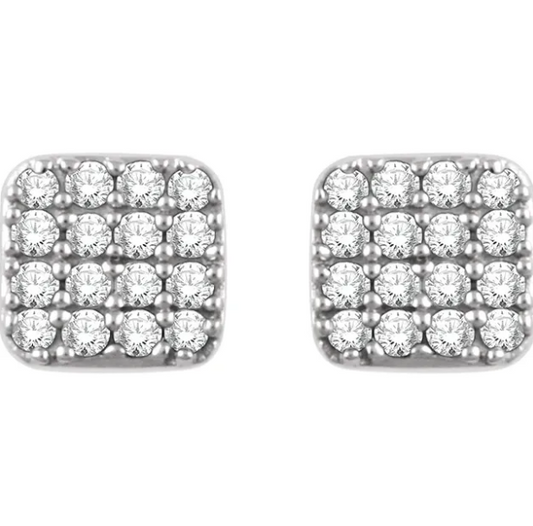 Fritillaria Diamond Custer Stud Earrings