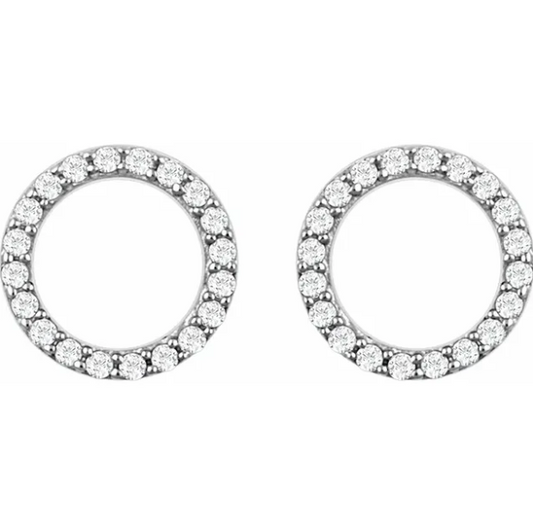 Craspedia Diamond Open Circle Earrings