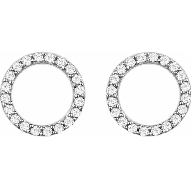 Craspedia Diamond Open Circle Earrings