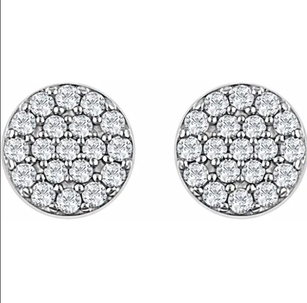 Craspedia Diamond Circle Cluster Earrings