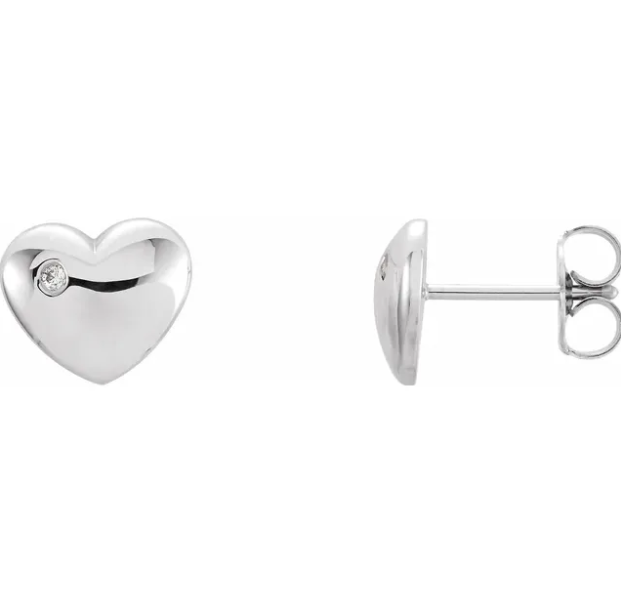 Tulip Diamond Accent Heart Earrings