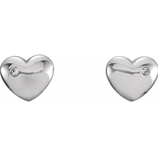 Tulip Diamond Accent Heart Earrings