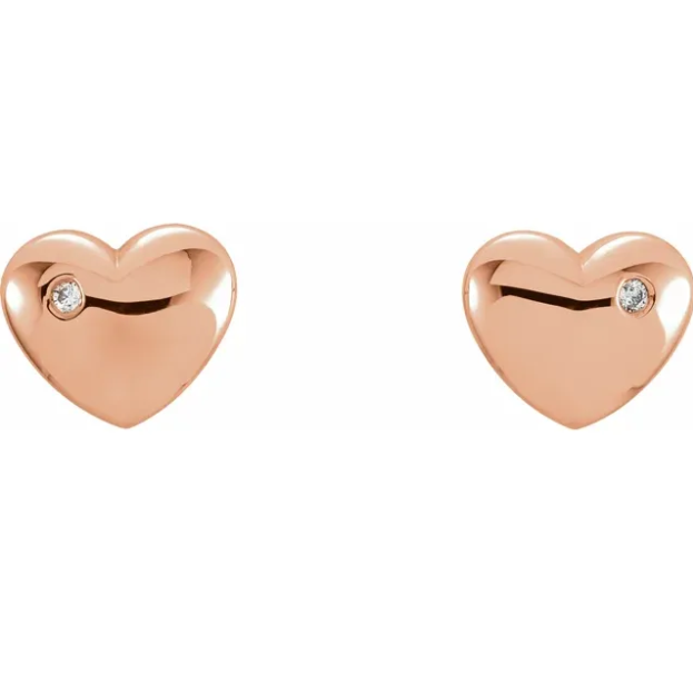 Tulip Diamond Accent Heart Earrings
