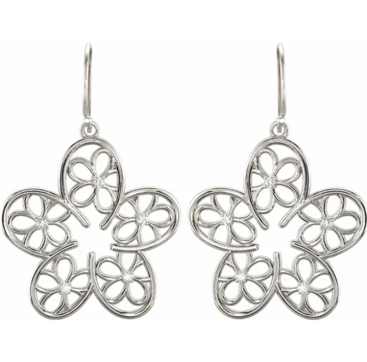 Daisy Diamond Flower Earrings