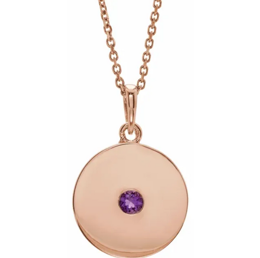 Poppy Amethyst Disc Necklace