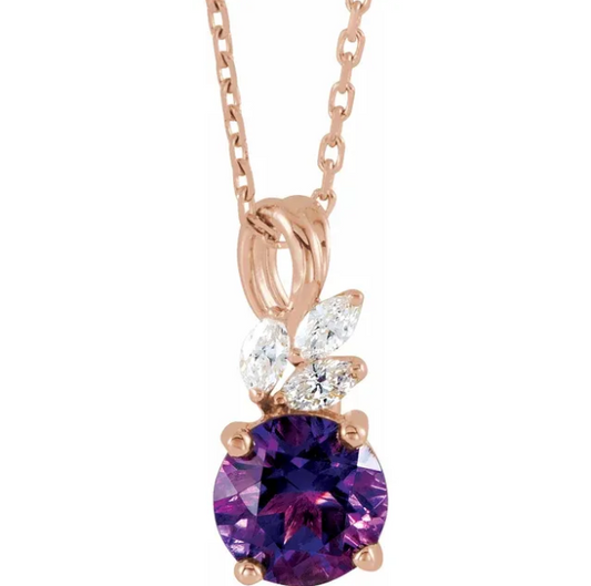 Orchid Amethyst & Diamond Necklace