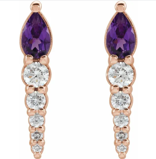 Dahlia Amethyst & Diamond Earrings