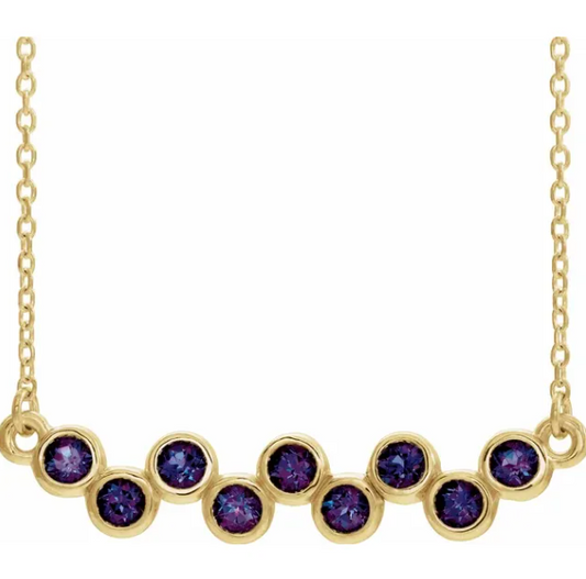 Poppy Alexandrite Bar Necklace