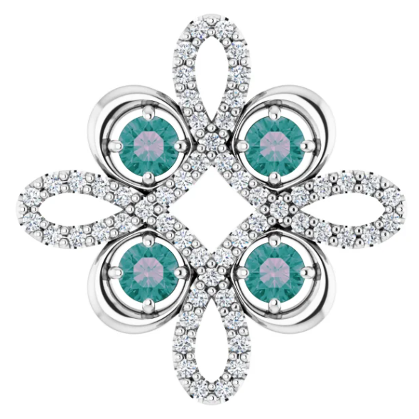 Clover Alexandrite & Diamond Pendant