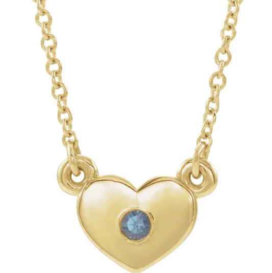 Tulip Alexandrite Heart Necklace