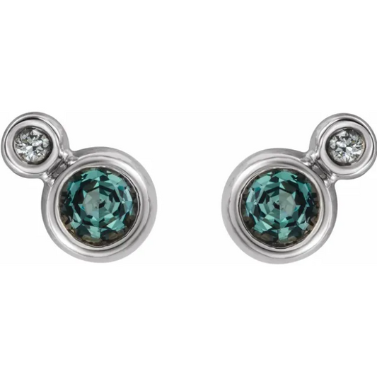 Poppy Alexandrite & Diamond Earrings