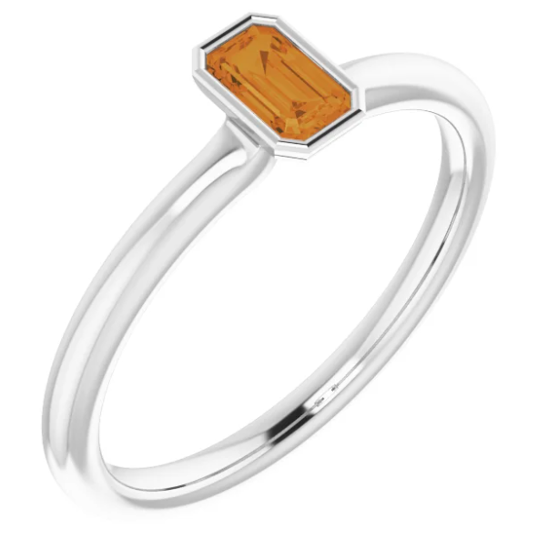 Zinnia Citrine Stackable Ring