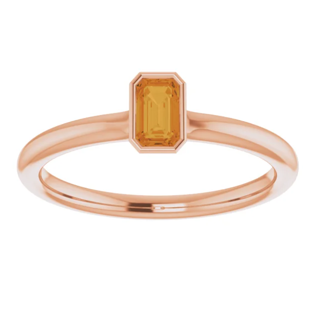 Zinnia Citrine Stackable Ring