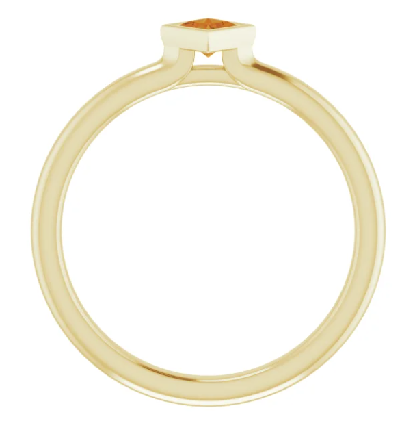 Dahlia Citrine Square Bezel Stackable Ring