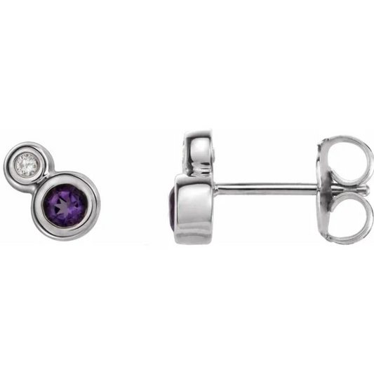 Poppy Amethyst & Diamond Earrings